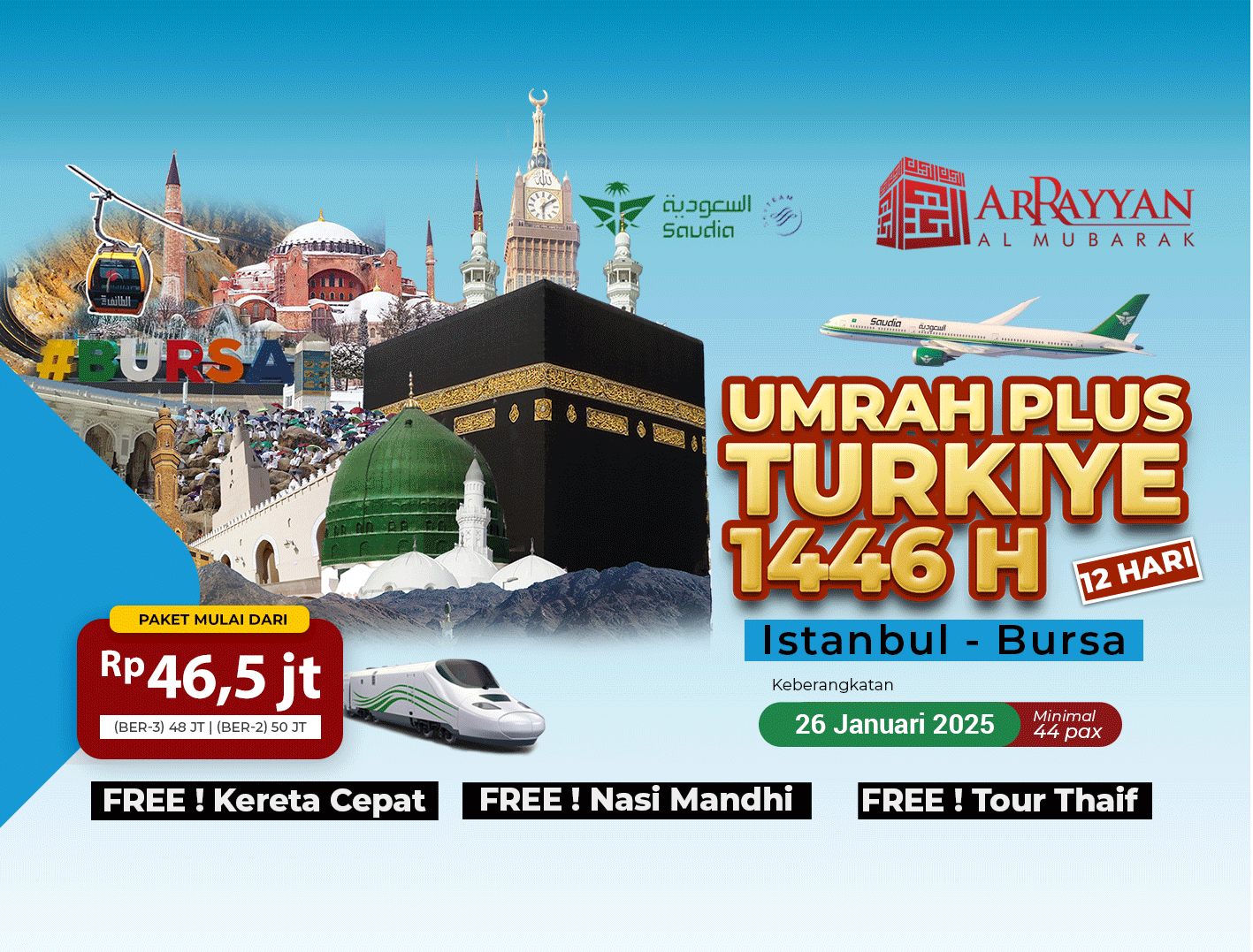 Paket Plus Turkiye (Istanbul Bursa) 12 Hari Eksekutif